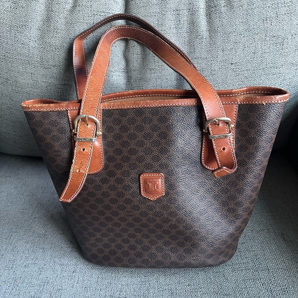 Celine Macadam Tote Bag with Buckle Straps vintage 1996